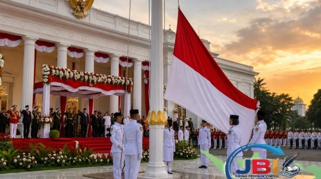 Penurunan Bendera Merah Putih HUT RI ke-81 di Istana Merdeka